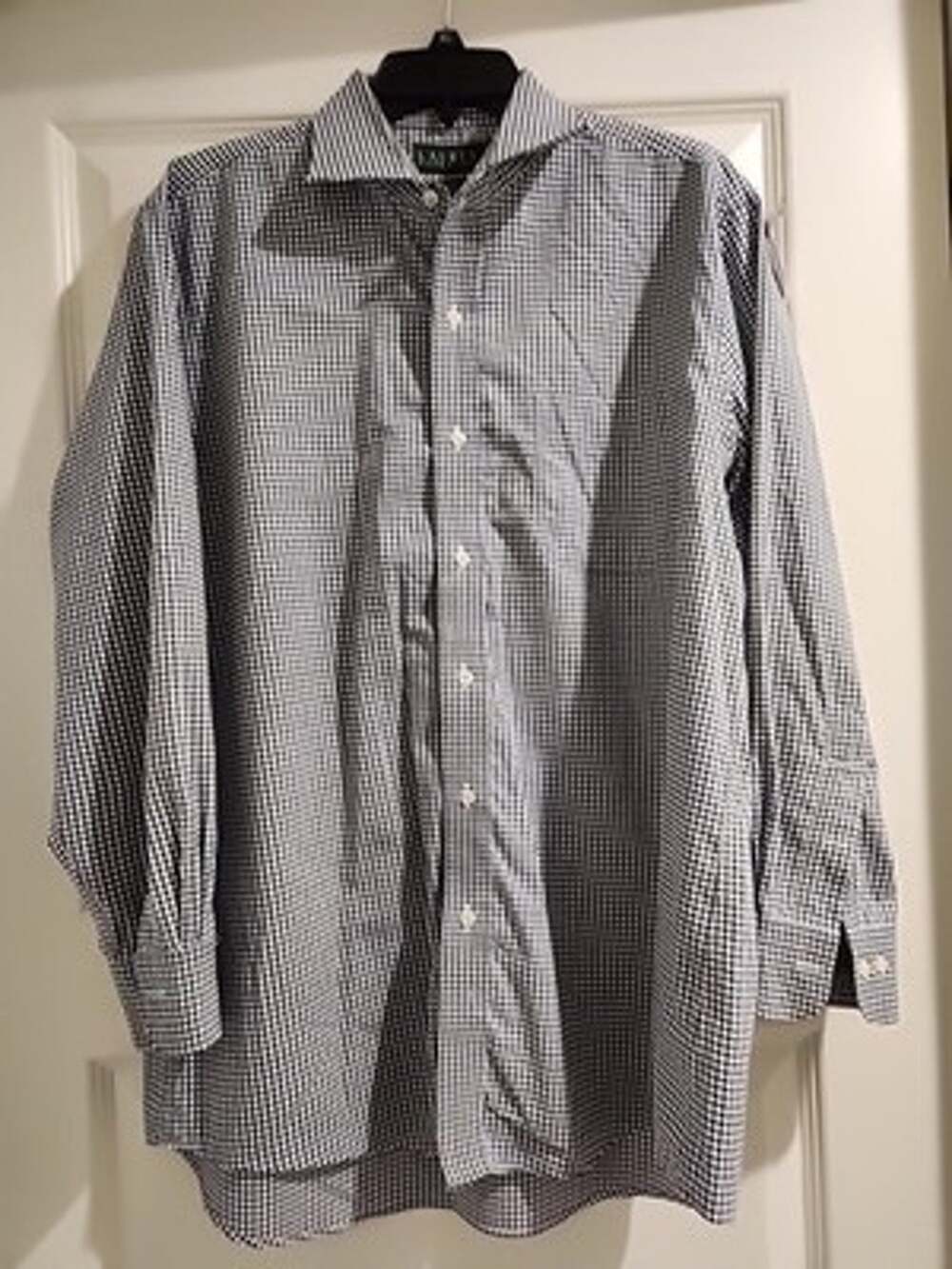 Polo Ralph Lauren Dress Shirt Men’s 17 32/33 Plaid Blue/Green Long Sleeve